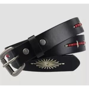 wrangler black western beaded embroidered belt